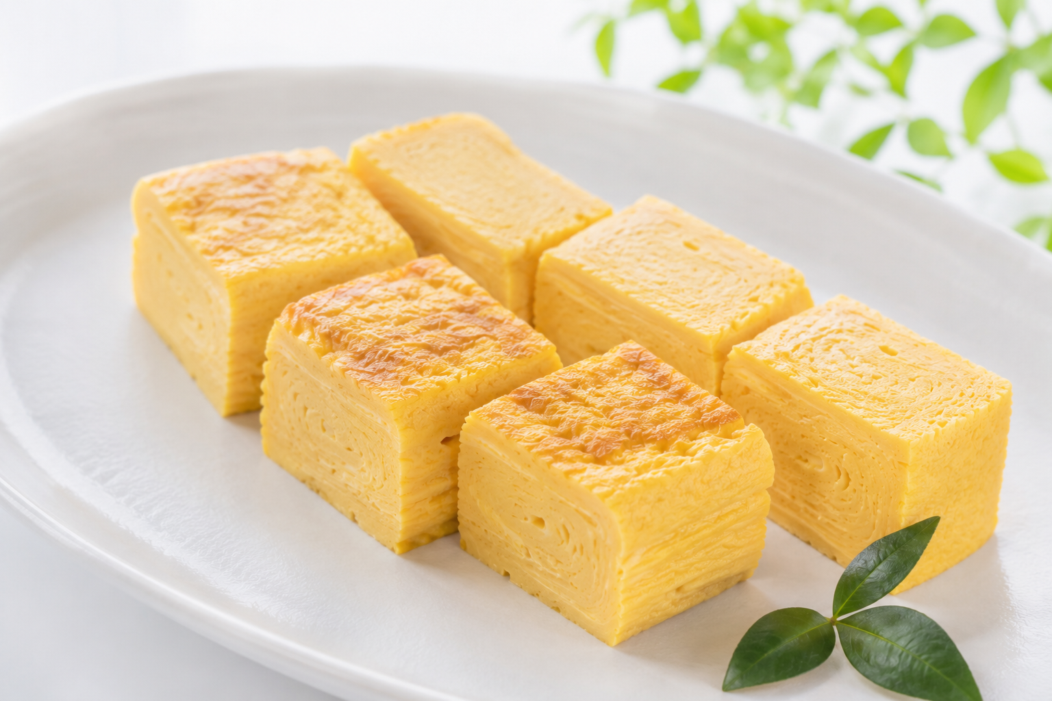 弁当用の厚焼き玉子の断面